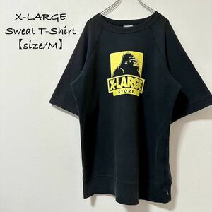 XLARGE★エクストララージ/エックスラージ★半袖スウェT★スウェットTシャツ★ブラック×イエロー/黒黄★M