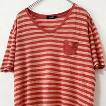 美品★BURBERRY/バーバリー★半袖Tシャツ★ボーダー★レッド/赤 系★L_画像3