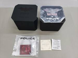 165-KA1247-60r BATMAN×POLICE コラボブレスレット peagb0034701 オリジナルボックス付き ブラック 未使用品