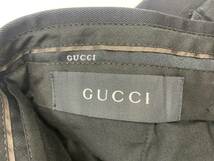 135-KM2810-80s GUCCI グッチ ストレートパンツ ブラック 75CFF2 コットン 45SIZE _画像7