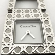 15631/ Christian Dior D60-109 クリスチャンディオール ホワイト文字盤 シルバー スクエア 腕時計 替ベルト付き ケース付き_画像2