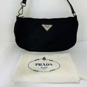 15778/ PRADA プラダ ナイロン ショルダーバッグ ハンドバッグ ストーン ナイロン ブラック 黒 ブランド品
