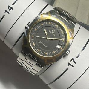 ★鑑定済★稼働品★OMEGA SEAMASTER POLARIS オメガ シーマスター ポラリス QZ デイト 金 ゴールド YG×SS 腕時計の画像1