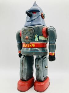 貴重 1960年代 当時物 野村トーイ製 ブリキ 鉄人28号 電動 可動品 ゴム手 ビンテージ 横山光輝 昭和レトロ / ソフビ バンダイ ポピー レア