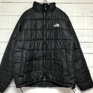 ノースフェイス　THE NORTH FACE　インナーダウン　中綿ジャケット　XL　ブラック　黒　アウトドア　ナイロン　刺繍ロゴ　メンズ