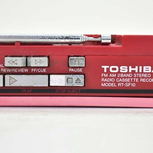 TOSHIBA RT-SF10 ラジカセ ピンク×赤 希少カラー[東芝][ラジオカセットレコーダー][RADIO CASSETTE RECORDER][昭和レトロ][当時物]1Mの画像6