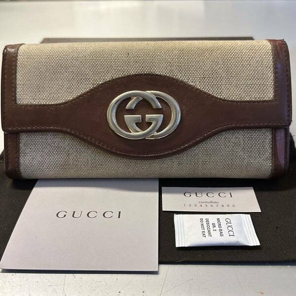 グッチ　GUCCI 財布　長財布　GGキャンバス　コンチネンタル　レディース