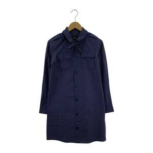 ゆうパケットOK A.P.C. アーペーセー リボン付き　チェック　シャツ ワンピース sizeXS/パープル系 レディース