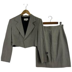 Dior ディオール シルク混　ウール混　ジャケット スカート セットアップ sizeL/白ｘ黒 レディース