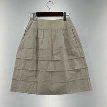美品 ゆうパケットOK YUKI TORII ユキトリイ タグ付き　台形　ティアード スカート size34/ライトベージュ レディース_画像4