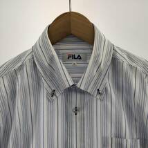 FILA フィラ ストライプ柄 長袖シャツ sizeM/青系 メンズ_画像3