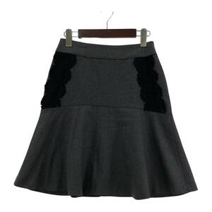 yu. packet OK SunaUna SunaUna wool . skirt size36/ gray series lady's 