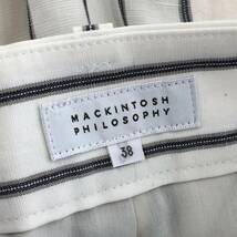 MACKINTOSH PHILOSOPHY マッキントッシュフィロソフィー ストライプ パンツ size38/白 レディース_画像5