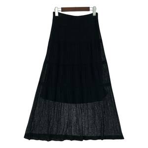 Couture brooch クチュールブローチ 透け感 ロングスカート size38/黒 レディース