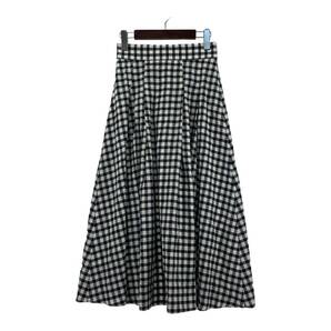ゆうパケットOK DRESSTERIOR ドレステリア チェック フレア スカート size36/白×黒 レディースの画像1