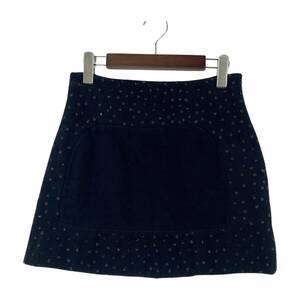 Rochas ロシャス スパンコール ミニスカート size38/紺 レディース