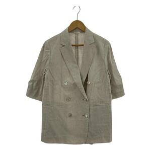 KT KIYOKO TAKASEke- tea ki width ta spool linen. double button jacket size9/ light beige group lady's 