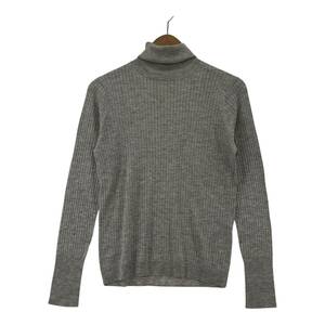 yu. packet OK SHIPS Ships silk × cashmere ta-toru neck knitted size36/ gray lady's 