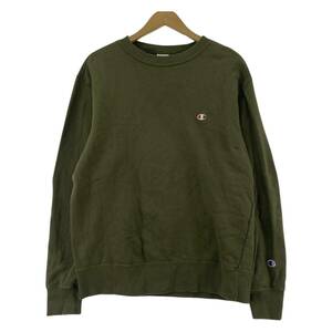 Champion チャンピオン ワンポイント スウェット sizeXL/カーキ メンズ