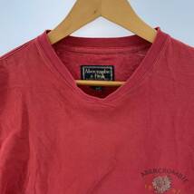 Abercrombie&Fitch アバークロンビーアンドフィッチ プリント 長袖Ｔシャツ sizeS/レッド メンズ_画像3