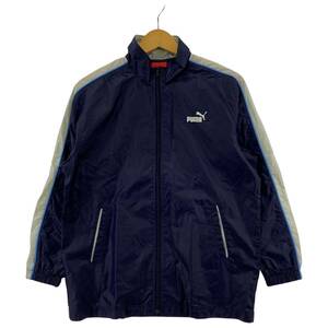 yu. packet OK PUMA Puma nylon jacket size150/ navy × gray boys 