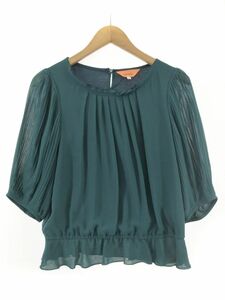 SunaUna SunaUna sleeve pleat blouse shirt size38/ green *# * djc0 lady's 