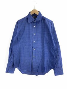 MICHEL KLEIN Michel Klein check shirt size48/ blue ## * dka6 men's 