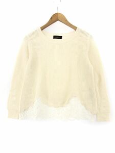 JUSGLITTY ジャスグリッティー レース ニット セーター size2/ホワイト ◇■ ☆ dkb3 レディース