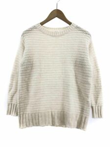 PLST plus te wool . knitted sweater sizeM/ white *# * djc3 lady's 