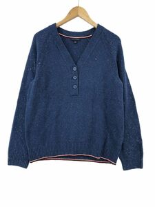 TOMMY HILFIGER トミーヒルフィガー Vネック ニット セーター sizeS/青系 ◇■ ☆ djd0 レディース