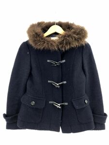 KUMIKYOKU Kumikyoku wool 100% fur duffle coat sizeS2/ navy *# * djd0 lady's 