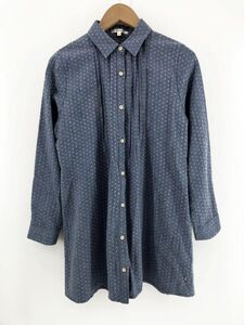 Hush Puppies ハッシュパピー 綿 ロング丈 シャツ sizeM/青 ■◇ ☆ clc6 レディース