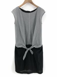 UNTITLED アンタイトル 総柄 ワンピース size1/白ｘ黒 ■◆ ☆ dbb3 レディース