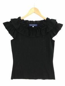 M'S GRACY 綿混 フリル カットソー size38/黒 ■◆ ☆ deb5 レディース