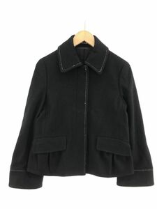 COMME CA DU MODE コム サ デ モード ウール混 ステッチ ジャケット size11/黒 ◆■ ☆ ddc0 レディース