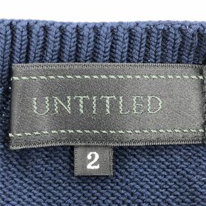 UNTITLED アンタイトル 綿 半袖 ニット セーター size2/紺 ■◇ ☆ ddb7 レディースの画像3