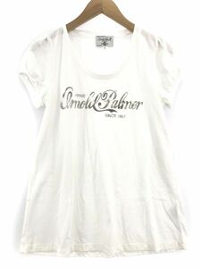 ゆうパケットOK arnold palmer アーノルドパーマー プリント Tシャツ size2/白 ■◆ ☆ ddb0 レディース