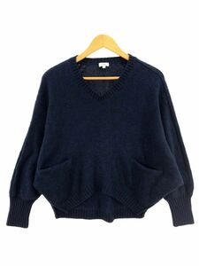 hoss カシミヤ混 Vネック ドルマン ニット セーター sizeS/紺 ◆■ ☆ ddb0 レディース