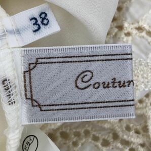 Couture brooch クチュールブローチ 綿 総レース ブラウス シャツ size38/オフホワイト ■◆ ☆ dcc3 レディースの画像3