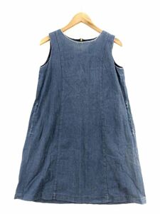 NATURAL BEAUTY BASIC ナチュラルビューティーベーシック 綿100% ワンピース sizeS/ブルー ■◆ ☆ dgc5 レディース