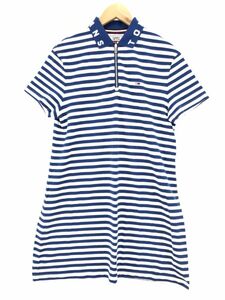 tommy jeans トミージーンズ 綿100% ボーダー チュニック ワンピース sizeS/白ｘ青 ■◆ ☆ dgc5 レディース