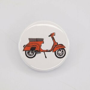 Button badge 25mm Scooter orange 缶バッジ スクーター Vespa Lambretta ベスパ ランブレッタ 50S 100 et3 GTR RALLY PX200E 160GS