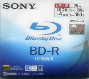 SONY 録画BD-R 原産国 日本 BNR1VBPJ4 10mmケース 1枚 未開封新品 インクジェットプリンター対応