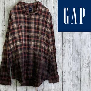 GAP★ギャップ★コットン チェック シャツ★サイズL　85-89