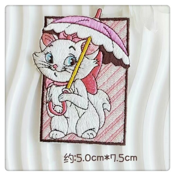 かわいい 刺繍 アイロンワッペン 最新作 猫ちゃん シール 単品 C