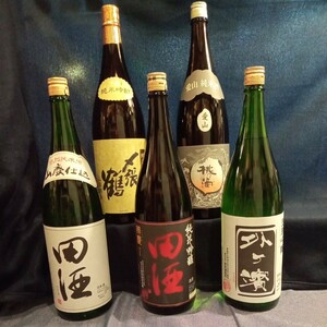 ①E 日本酒1800ml詰め 5本セット 「田酒、外ヶ濱、〆張鶴、桃の滴」