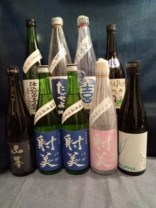 B 日本酒720ml詰め 9本セット (射美、風の森、山本、南部美人、結、たかちよ、上喜元)