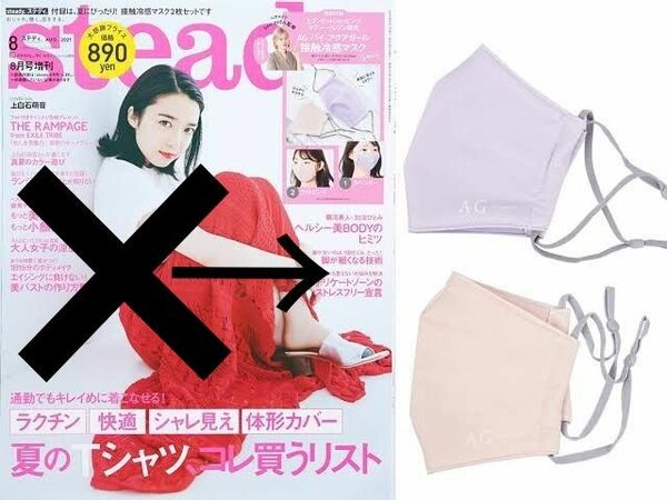 steady 2021 8月号 付録 冷感マスク 2枚セット×2 計4枚 