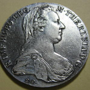 ３、オーストリア M・THERESIA ターラー銀貨 リストライク １７８０年 ２７，９４ｇの画像3