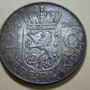 ３、オランダ ２1/2G銀貨 １９５９年 １４，９７ｇの画像3